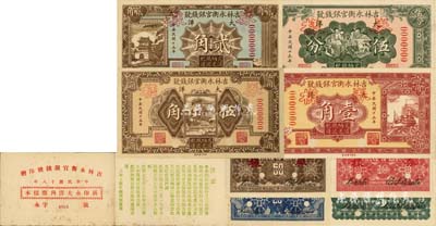 民国十八年（1929年）《吉林永衡官银钱号印赠·新印永大洋角票样本》1册，内含：1926年版大洋伍分、壹角、贰角、伍角样本券4种，正背共8枚；海外回流品，九五成新