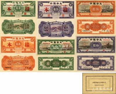 民国十年（1921年）大中银行壹角、贰角...