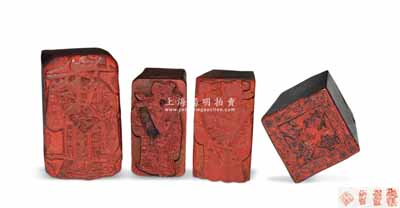 清末民初传统木质印章共4枚不同，其中3枚为财神章，1个为“德兴恒记”商号章；刘文和先生藏品，保存甚佳，敬请预览
