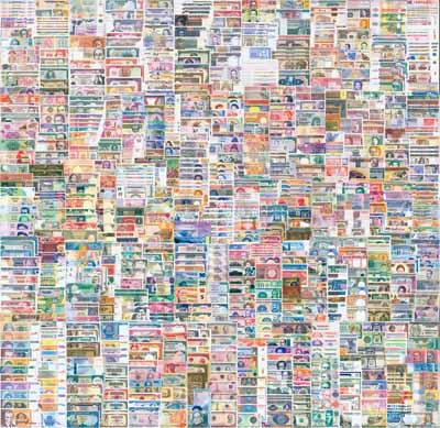 1896至2010年之间《外国纸币藏品集》一部共1600余种不同，涉及约160个不同国家和地区所发行，内含德国、法国、奥地利、英国、匈牙利、希腊、冰岛、意大利、波兰、保加利亚、白俄罗斯、拉脱维亚、立陶宛、乌克兰、阿尔巴尼亚、克罗地亚、爱沙尼亚、罗马尼亚、波黑、南斯拉夫、塞尔维亚、斯洛文尼亚、马其顿、捷克斯洛伐克、俄罗斯、津巴布韦、安哥拉、埃及、布隆迪、利比亚、索马里、加纳、刚果