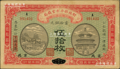民国四年（1915年）财政部平市官钱局当...