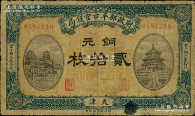 民国八年一月版（1919年）财政部平市官...