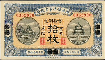 民国八年（1919年）财政部平市官钱局当...