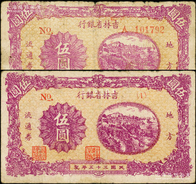 民国三十五年（1946年）吉林省银行地方...