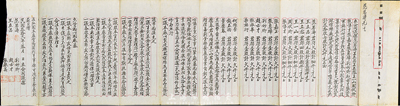 民国叁拾贰年（1943年）寰球螺丝厂合同议据1份，该厂址设上海大西路，资本总额6万元，分30股，每股2000元，内中记录有各股东出资状况及公议条款等，内容十分丰富；最后部分有缺损，七成新