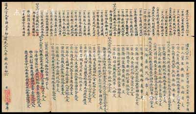 道光二十八年（1848年）和道光二十九年（1849年）恒泰当记“账目”2份，内中对该当铺之资本、收入、开支等均有详细之描述，并分别有“按人银每俸应劈钱肆拾壹串壹伯玖拾贰文”（即人力股）、“俸股钱壹伯柒拾柒串四伯四十八文”（即银股）和“按人银每俸应劈钱捌拾柒串柒伯伍拾文”（即人力股）、“俸股钱肆拾玖串肆伯叁拾文”（即银股）股份分红之记录；此种传统式账目，内涵丰富，值得研究和细览，