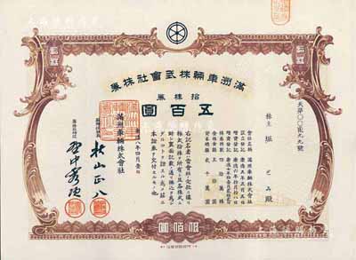 康德八年（1941年）满洲车辆株式会社株...