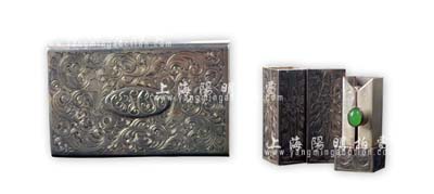 银器2件，乃属烟盒和口唇盒，源于美国藏家出品，制作极为精致，品相极佳，敬请预览