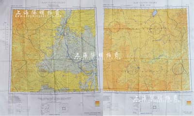 抗战时期飞虎队东亚系列飞行地图1张，上印伪满洲国、内蒙古、察哈尔等线路图，丝绸质双面印刷；源于美国回流，保存极佳，敬请预览