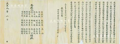 民国九年（1920年）“晋华纺纱股份有限...