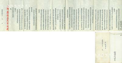 咸丰五年（1855年）“奏折”1份，由两广总督叶名琛、广东巡抚柏贵所奏请，内文涉及捐输、筹饷、粤海关税饷以济广东军需等事宜，且带有咸丰皇帝之朱批；此奏折内容丰富、文字俊秀，且附带有原封套，存世极为难得，品相一流，敬请预览
