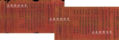 嘉庆十四年（1809年）江苏兴化镇“万魁永记当铺”合夥约共2份，事为“张培楷、赵锡爵等人合夥在兴化镇设立万魁永记当货生理，人银共作10俸”，内有“田国宝入本纹银700两作为壹俸、田生树入本纹银350两作为伍厘、玉锦生入本纹银700两作为壹俸、郭汝谦入本纹银350两作为伍厘、程圣脩入本纹银1400两作为贰俸、赵光远入本纹银1400两作为贰俸、冯尚庆入本纹银700两作为壹俸、张培楷