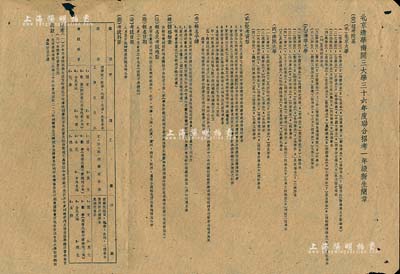 《北京、清华、南开三大学三十六年（1947年）度联合招考一年级新生简章》1份，上印招考院系、投考资格、报名手续、体格检查、报名及考试地点、报名日期、考试日期、考试科目等详情，且此简章每份收费壹仟元；此乃抗战期间“西南联大”三校联合招生在战后之延续，颇具史料价值，保存尚佳，敬请预览