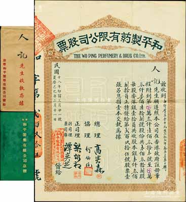 民国十八年（1929年）和平制药有限公司...