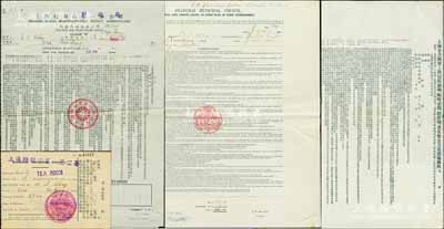 1940年“上海公共租界工部局马戏场临时市场跳舞场及其他公共游戏场执照”、1944年“上海特别市第一区公署改财政局唱说书场执照乙等”共2份不同，均发给大新公司（The Sun Co., Ltd.,老上海四大百货公司之一），中英文双面印刷；此种老上海百货公司内的游戏场、书场营业执照存世极为罕见；保存甚佳，敬请预览（另附1943年“上海特别市第一区公署茶室执照”收据1枚）
