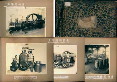 民国时期（上海）Anique Generale公司机器样品册照片1册共22张，分别张贴于厚卡纸上，其内容涉及蒸汽机、压缩机、滚动摩擦离合器、各式车床等，且均标注有法文说明，保存甚佳，敬请预览