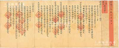 嘉庆十年新正月吉日（1805年）山西晋商“三益逢源号清单”一份，内中开列原本、借款、放利、得利等各种账目明细，属年终结算之清单；此种“嘉庆”年号者清单，存世颇为罕见，且文字俊秀，可谓晋商难得之历史文献；保存甚佳，敬请预览