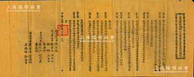 民国十六年（1927年）十一月十四日（大革命时期）浙江《武义县糕烛职工工会劳资双方签订协约》1份，内列13条加薪、假期等约定，由县党部代表、总工会代表、资方代表和劳方代表共同签署；时值国共合作之际，同年6月当地已成立全省最早中共武义县委（后又曾组织暴动、组建红军），而协约上的总工会代表顾崧生氏乃中共党员，在党支部的领导下先后建立11个行业工会，领导店员工会开展了增加工人工资和改