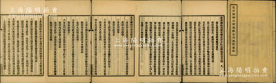 光绪三十四年五月（1908年）《北洋滦州官矿有限公司招股章程》1册，内印“钦命头品顶戴署理北洋大臣直隶总督部堂杨（士骧）札文”和“北洋滦州官矿有限公司招股章程”31条，内容极为详尽；自开平矿务局被英人侵占后，清政府另设滦州官矿公司，藉以抑制开平公司，该公司属官督商办，资本银200万两，分作20万股，属近代著名之矿务公司，历史意义厚重；保存甚佳，敬请预览