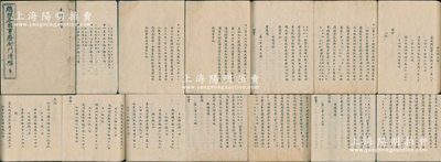 光绪二十年（1894年）《总理各国事务衙门清档（各口经费）》写本1册，厚达共230页，内中收录总税务司赫德呈文和户部公文，内中详录龙州关、蒙自关、九龙关、拱北关、重庆关共5处新海关口岸各经费等入出数目及清册，内容极为丰富；是项档案乃属晚清重要之官方档案，对研究近代海关制度和历史极富裨益，堪称难得之文献；通本内涵丰富，墨字俊秀，保存甚佳，值得珍视和推重
