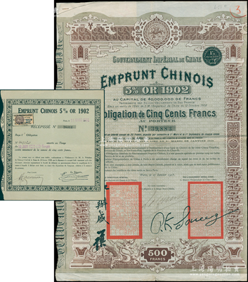 1903年大清帝国政府对外发行正太铁路（...