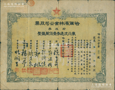 民国三十七年（1948年）哈尔滨林业公司...
